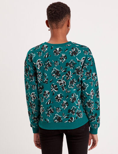 Sweat manches longues vert foncé femme