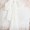 Blouse droite col montant dentelle ecru femme