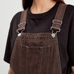 Salopette droite en jean marron foncé femme