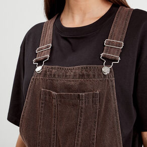 salopette droite en jean marron fonce femme Salopette droite en jean marron foncé femme