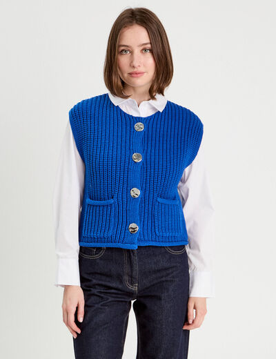 Gilet sans manches bleu electrique femme