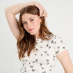T-shirt manches courtes ajusté blanc femme