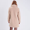 Manteau droit boutonné beige femme