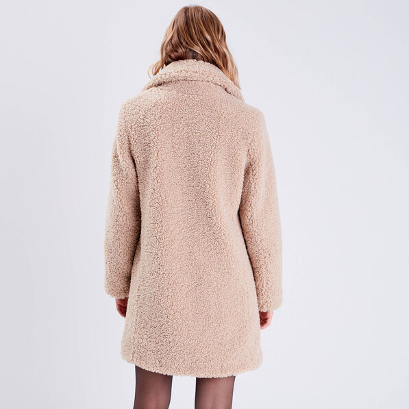 manteau droit boutonne beige femme Manteau droit boutonné beige femme