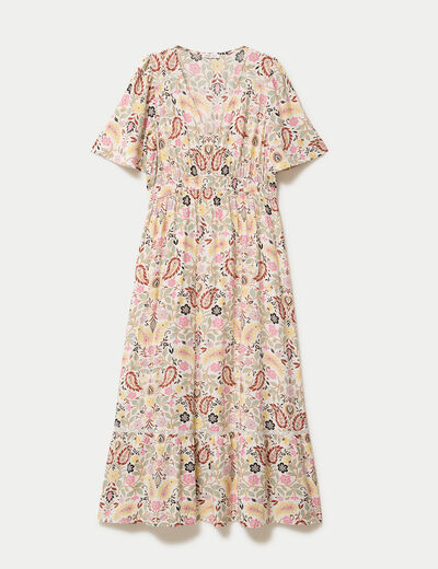 Robe &eacute;vas&eacute;e blanc femme