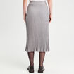 Jupe tricot midi droite gris clair femme