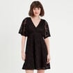 Robe évasée dentelle noir femme