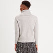 Pull avec col roulé gris clair femme