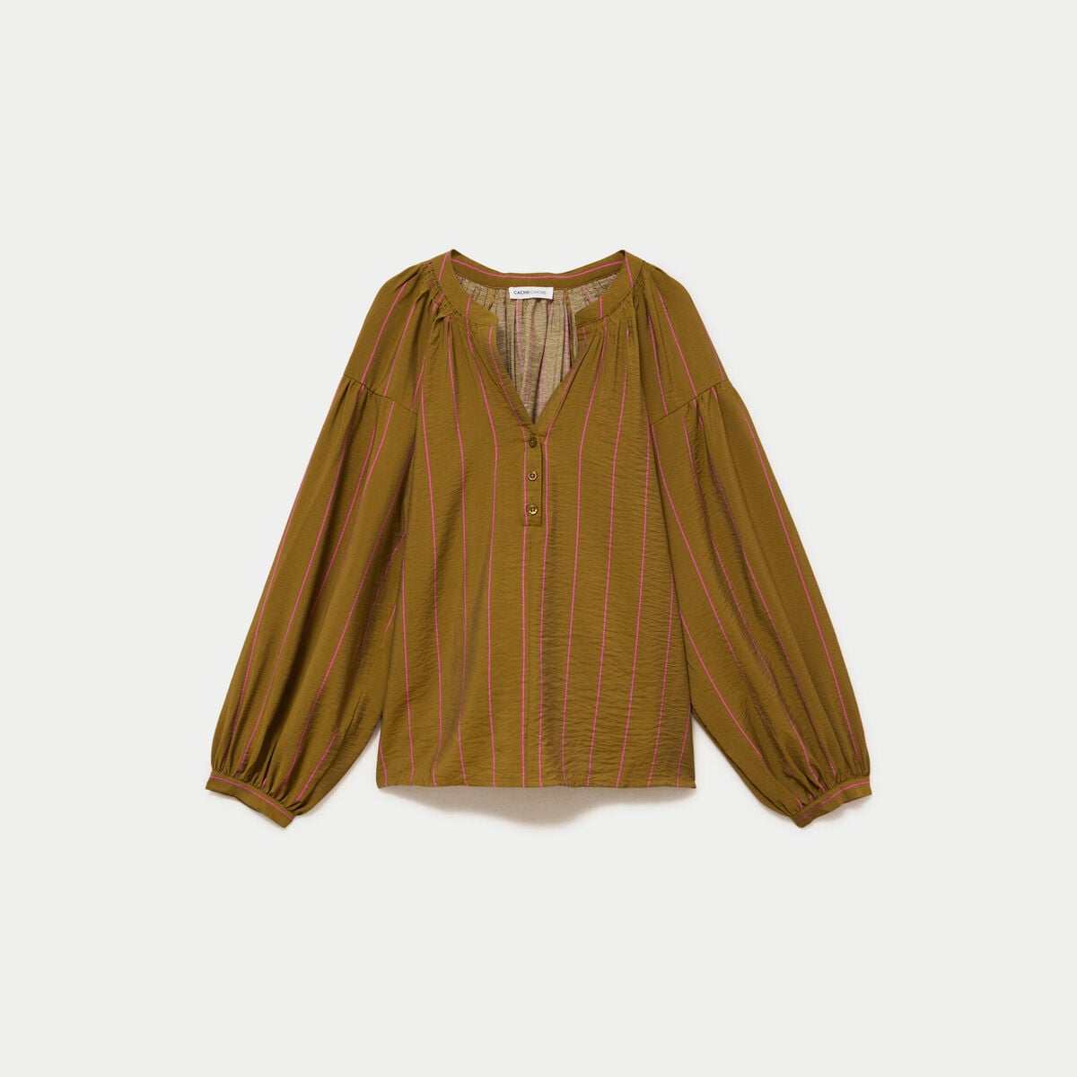 Blouse ample col v rose femme