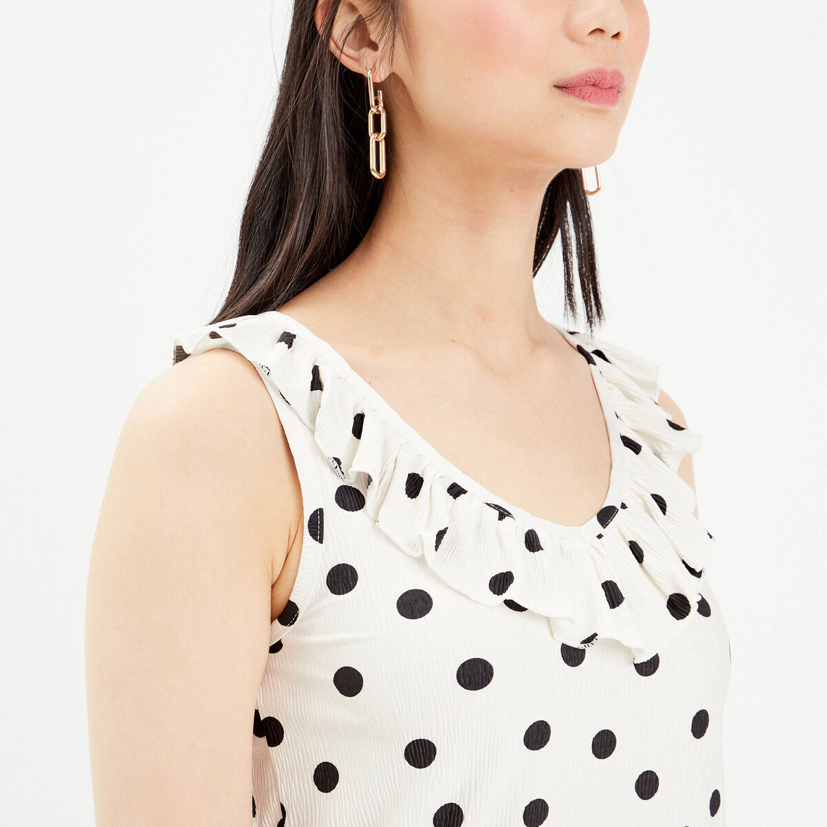 Blouse bretelles larges blanc femme