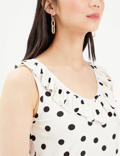 Blouse bretelles larges blanc femme