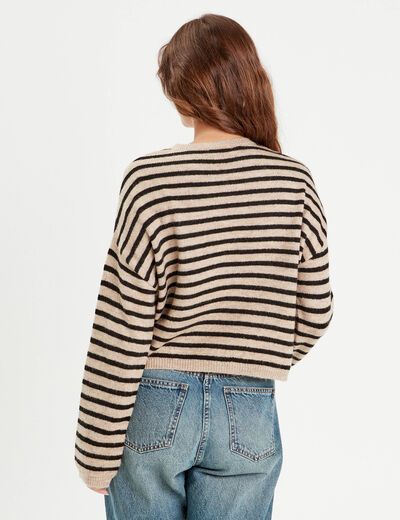 Pull manches longues sable femme