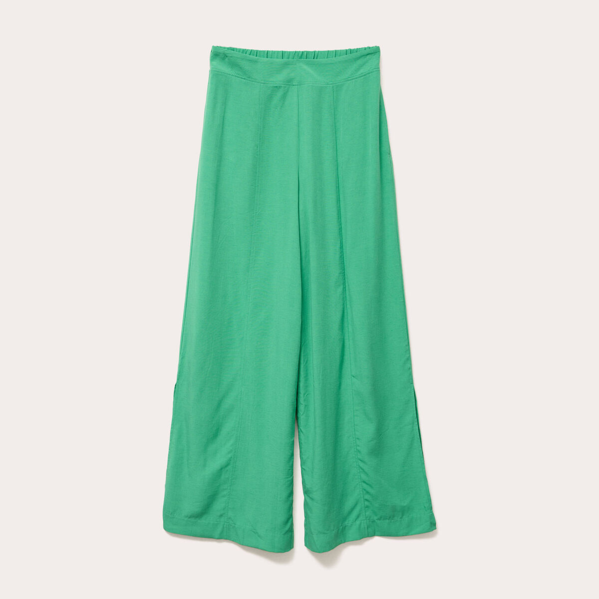 Pantalon large taille standard vert femme