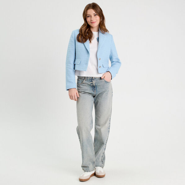 T-shirt détails fleurs blanc femme