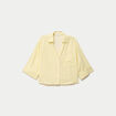 Chemise col classique manches 3/4 jaune clair femme