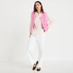 Blouse droite col rond manches longues ecru femme