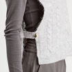 Pull sans manches torsades gris clair femme