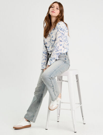 Chemise manches longues blanc femme