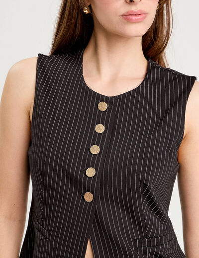 Veston sans manches noir femme
