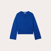 Pull court manches pagodes bleu electrique femme
