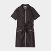 Robe droite ceinturée zippée noir femme
