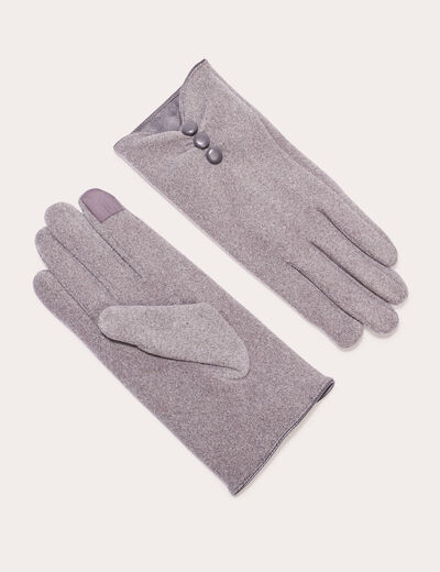 Gants avec boutons gris foncé femme