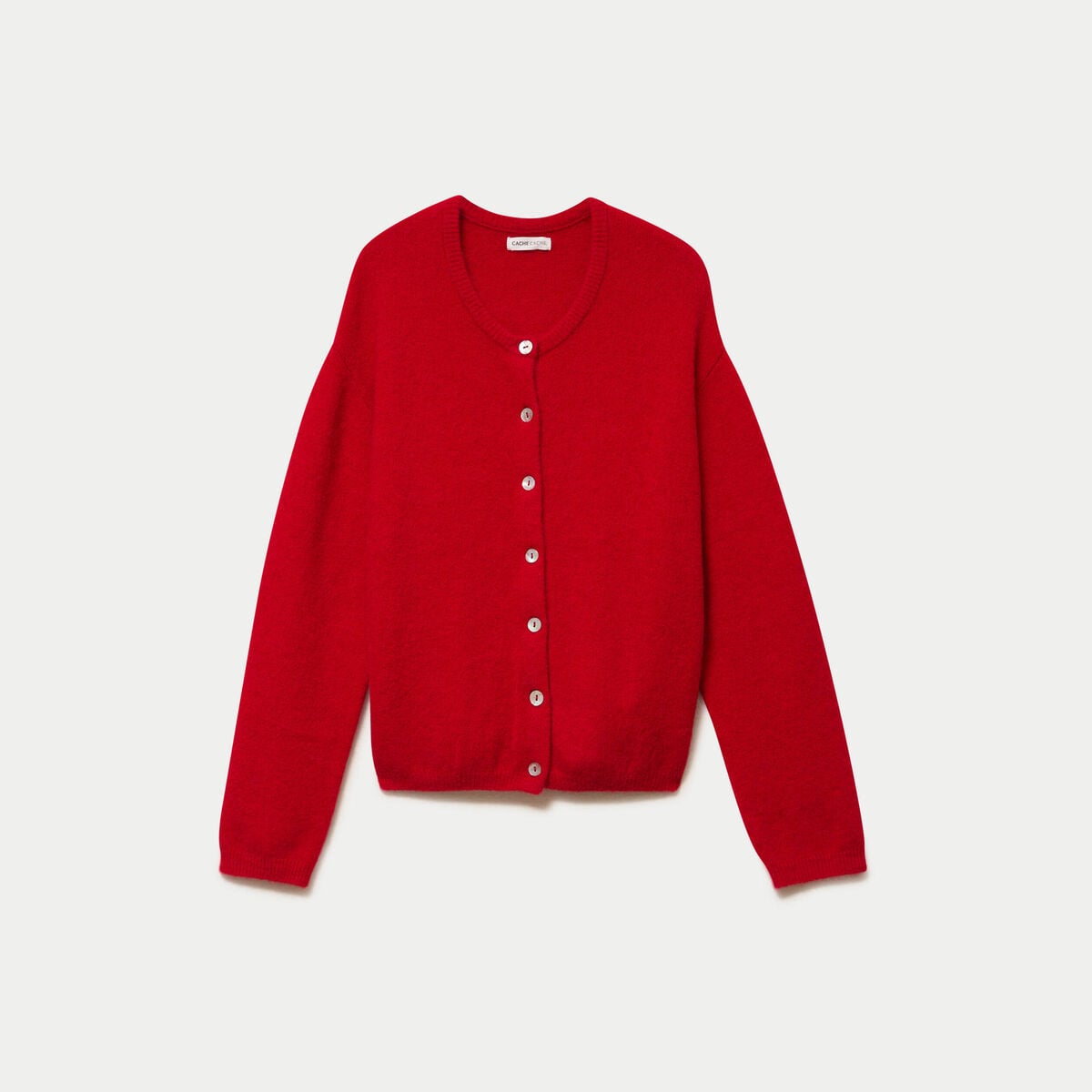 Gilet manches longues rouge femme