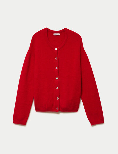 Gilet manches longues rouge femme