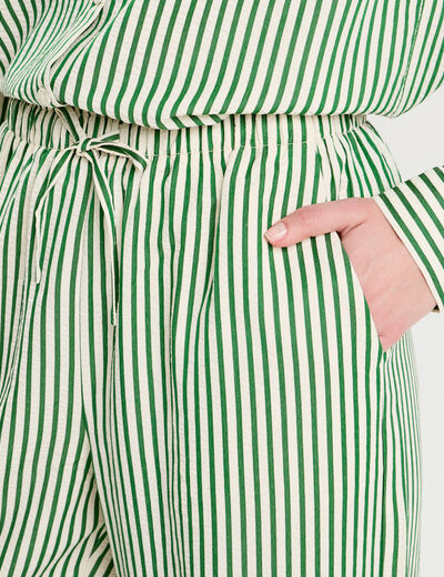Pantalon large vert fluo femme