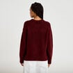 Pull manches longues bordeaux femme