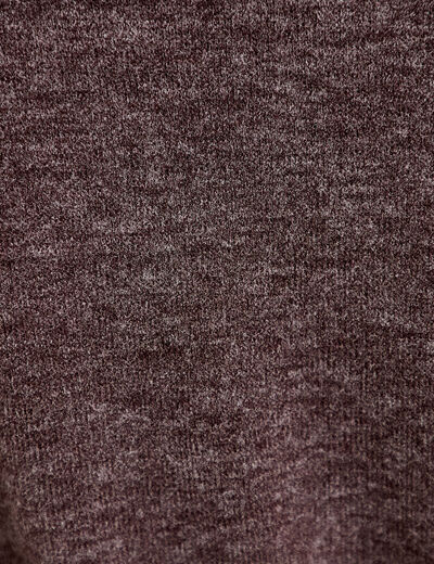 Pull col bateau manches longues marron fonc&eacute; femme