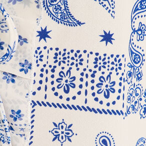 Blouse nouée sans manches blanc femme