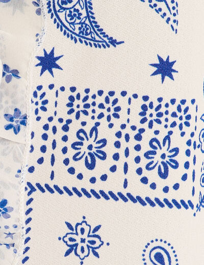 Blouse nouée sans manches blanc femme