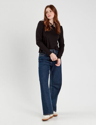 Pull manches longues noir femme