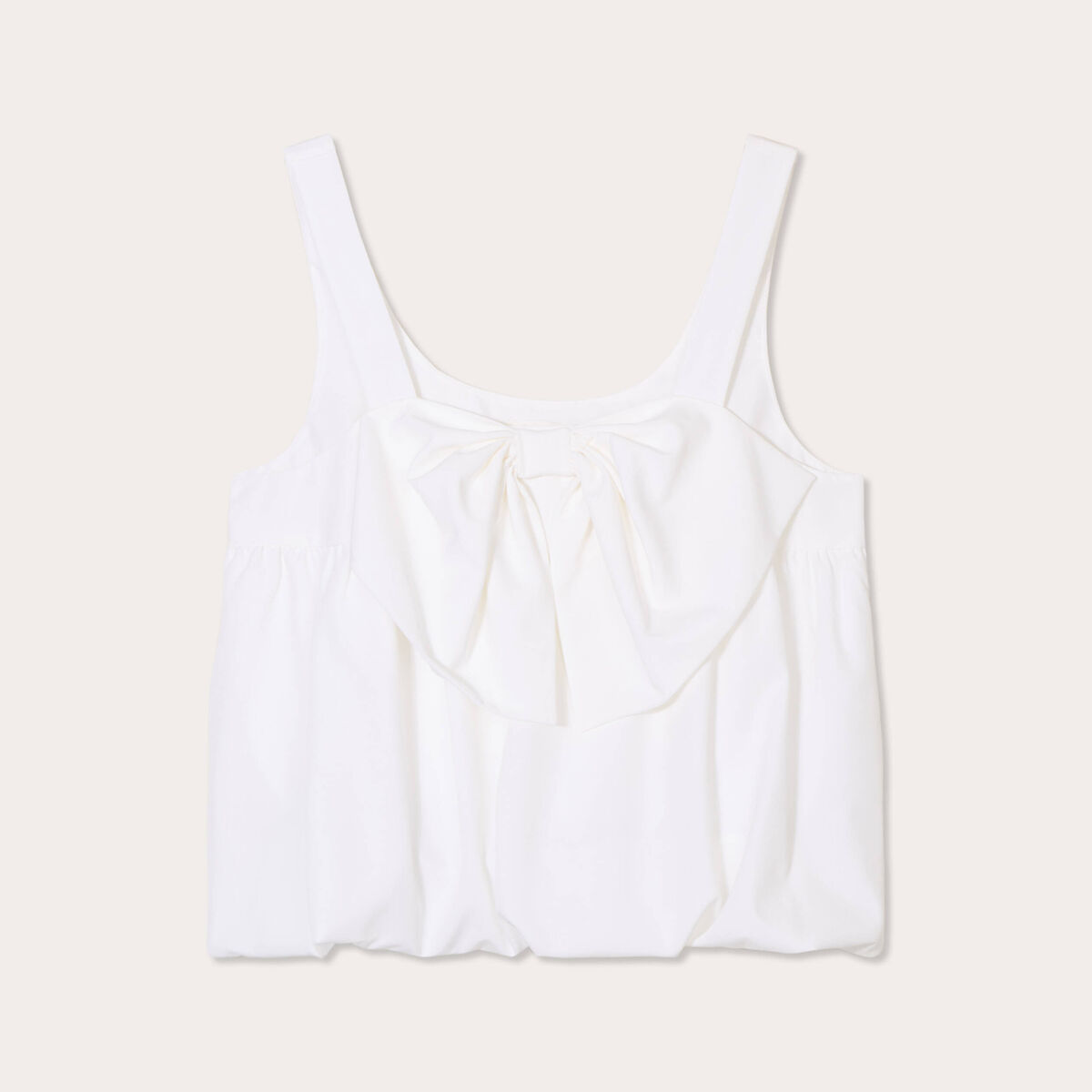 Crop top avec noeud ecru femme