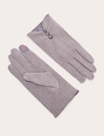 Gants avec boutons gris foncé femme