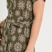 Robe chemise droite vert kaki femme