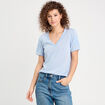 T-shirt manches courtes bleu clair femme