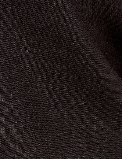 Blouse nouée mélange lin noir femme