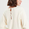 Pull manches chauves-souris ecru femme