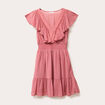 Robe évasée plumetis vieux rose femme