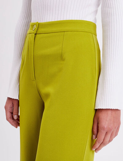 Pantalon large vert olive femme