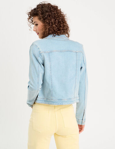Veste en jean denim bleach femme