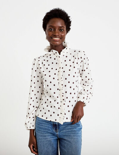 Blouse manches longues blanc femme