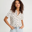 Blouse manches courtes blanc femme