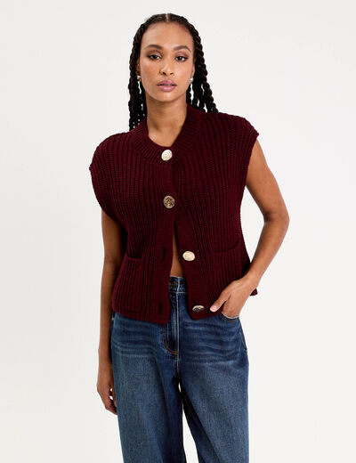 Gilet sans manches violet foncé femme