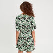 Robe chemise évasée fluide vert femme