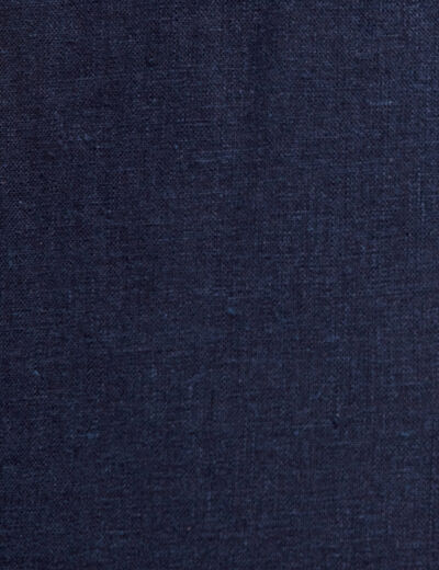 Pantalon droit fluide contenant du lin bleu marine femme