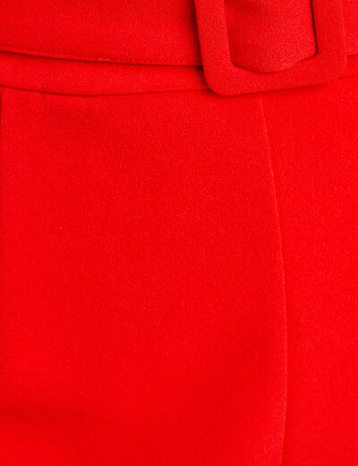 Combishort ceinturée rouge femme