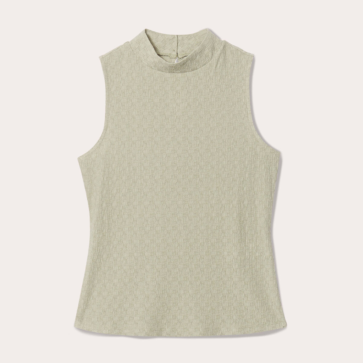 Débardeur col montant vert kaki femme
